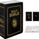 The Holy Bible Pillow Plush- Book Shape, Openable, Cozy Faith Bible Pillow Christian Bible Verse Pillow (Black)