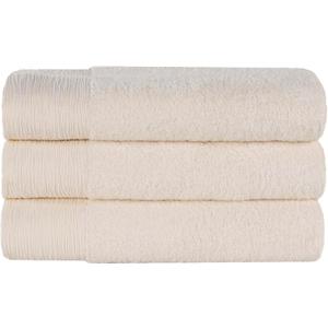 Superior Rayon from Bamboo Blend Bath Towel Set, Large Plush Absorbent Body Towels, Soft Luxury Quick Drying, Shower, Spa, Hotel, Pool, Guest Bathroom, Home Essentials, Set of 3, Ivory
