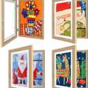 4 Pack Kids Artwork Frames Changeable 8.5 x 11 Inch Children Art Projects Kids Art Frames Front Opening Picture Display Frame, Wood