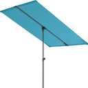 HOMSHADE 6x4ft Outdoor Balcony Umbrella - Flat Porch Pool Patio Umbrella Rectangular Canopy Shade UPF50+ UV Protection 360 Rotating & Tilting All Angles Applicable (Light Blue, No Base)