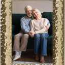 MIMOSA MOMENTS Hammered Metal picture Frame (Brass, 5"x7")