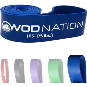 WOD Nation Pull Up Assistance Bands (10-175lbs Band) - Best for Pullup Assist, Chin Ups, Resistance Bands Exercise, Stretch, Mobility Work & Serious Fitness - 41 inch Straps (Blue)