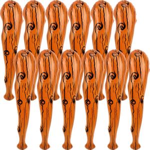 10 Pack 35 Inch Inflatable Caveman Stick Brown Inflatable Caveman Bat for Halloween Cosplay Caveman Themed Party Supplies