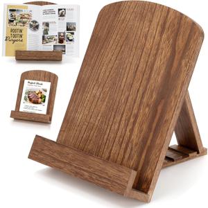 Cookbook Stand for Kitchen Counter, Solid Wood Recipe Book Holder Cook Book Stand with Adjustable Angle for Convenient Cooking, Perfect for Kitchen Countertop Decor