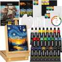 VISWIN 62 Pcs Acrylic Paint Set with Easel Box, Painting Kit with 24 Acrylic Paints, Canvases, Brushes, Palette, Paper Pad, Art Supplies, Art Set Gift for Adults, Kids, Beginners, Artists