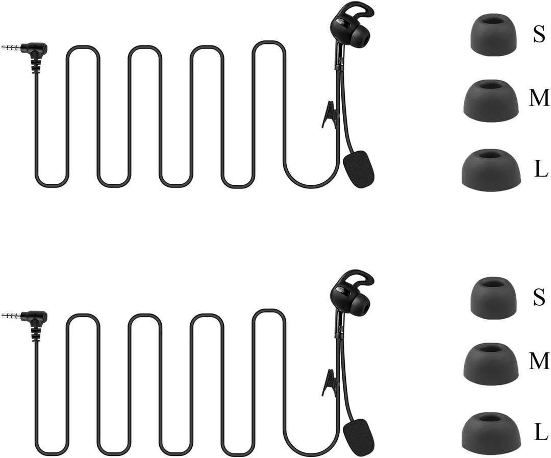 MIMIRACLE 2 Pack Referee Headset, Right-Ear in Ear HiFi Earphone Earpiece Fit for V6 V4 FBIM Football Soccer Coach Intercom