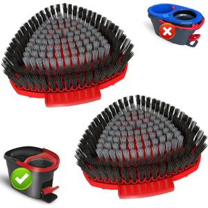 2 Pack Scrubber Mop Replace Head Compatible with O Cedar EasyWring 1 Tank,Spin Replacements Heads,Scrub Brush Attachment for Bathroom,Kitchen and Various of Hard Floors