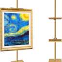 GRETJOB Adjustable Tabletop Easel Stand, 29" Picture Easels for Display Metal Picture Frame Holder Stand Table for Art, Photo (Gold)