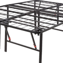 Amazon Basics Foldable Metal Platform Bed Frame with Storage, Sturdy Steel, No Box Spring Needed, 18 Inches High, Tool-Free Easy Assembly, Noise-Free, Queen Size, Black