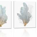 JAPO ART Delicate Coral Wall Decor for Bedroom Coastal Wall Art Home Decor Framed Sea Fan Pictures Nautical Prints Artwork for Bathroom Bedroom 16"x16"x3pcs