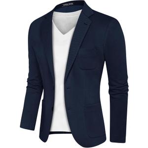 PJ PAUL JONES Mens Casual Sport Coat Blazer Two Buttons Lightweight Business Jackets (Small, Navy Blue-1)