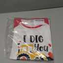 Boys Girls Valentines Shirt Toddler Love Heart Truck I DIG You Graphic Long Sleeve Raglan Little Kids Top 2-7T