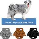 Reusable Dog Diapers Female 3 Pack Washable Highly Absorbent Doggy Diapers Female, Flexible Doggie Diapers, Leak-Proof Durable Puppy Diapers for Dog Period Heat Incontinence Potty Training, M