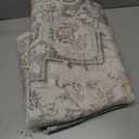 GENIMO 5FT Round Area Rugs for Living Room, Circle Rugs Machine Washable Low Pile, Chenille Non Slip Vintage Rug for Bedroom, Dining Room, Home Office, Light Taupe Brown