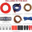 0 Gauge Amp Wiring Kit,3000 Watt Amplifier Sub Installation Kit Make Connections and Brings Power to Your Radio,Subwoofers and Speakers
