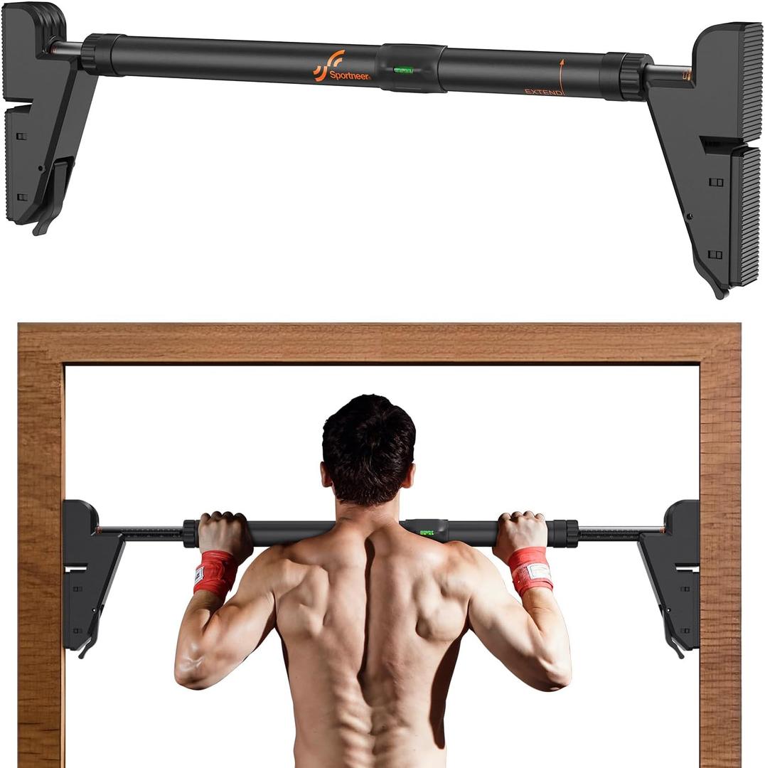 Sportneer Pull up Bar for Doorway No-Screw Adjustable Chin Up Bar for Door Frame Door Pull Up Bar for Home Gym Strength Training Bar Horizontal Bar for Exercise 440 LB