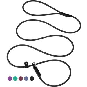 Slip Lead Dog Leash - 5FT Training Leads Black Dogs Leads Waterproof 1/4' Long-Lasting No Pull Dog Collar Leashes Easy Clean Pets Leash for Small Large, Medium Dogs (Black, 5ft * 1/4'')