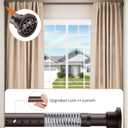 ALLZONE Tension Curtain Rods for Windows 66 to 120 Inches, Heavy Duty Curtain Rods No Drilling, Extra Long Tension Rod for Curtains, Outdoor Tension Rods for Patio, Bedroom, Dark Brown