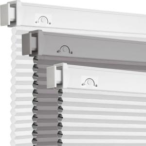 Grandekor No Tools No Drill Cordless Cellular Shades,34" W x 36" H,Blackout Honeycomb Blinds for Indoor Windows,UV Protection Privacy No Drill Blinds for Home,Door,White