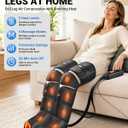 Leg Massager with Heat and Compression for Circulation Pain Relief | Sequential Air Compression Boots with Heated Knee, 9 Intensity , 6 Modes, 3 Heat, Foot Calf Thigh Massage, Pressure Sensor