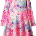 LQSZ Girls Princess Dresses Toddler Tulle Dress with Cute Puff Sleeves for Birthday Party Outfit,Summer, 130