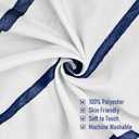 Navy Blue and White Striped Shower Curtain Set with Hooks, Waterproof Polyester Fabric, Printed Hand-Drawn Stripe Design, Coastal Modern Farmhouse Bathroom Decor, 72" x 72"