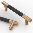 Asidrama 10 Pack 3.75 Inch(96mm) Matte Black and Champagne Bronze Cabinet Pulls Knurled Cabinet Handles Cupboard Handles Kitchen Cabinet Hardware for Cupboard Drawer Pulls