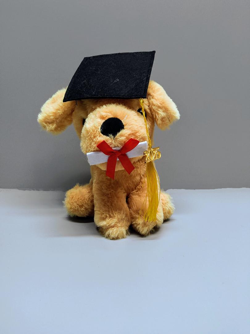 Graduation Plush Dog With Cap And Diploma – Perfect Gift For Celebrating Academic Achievements