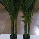 4FT Artificial Golden Cane Palm Tree 2Pack 15Leaves Faux Triple Tropical Palm Plants with Pot for Gift Home Office Decor Green
