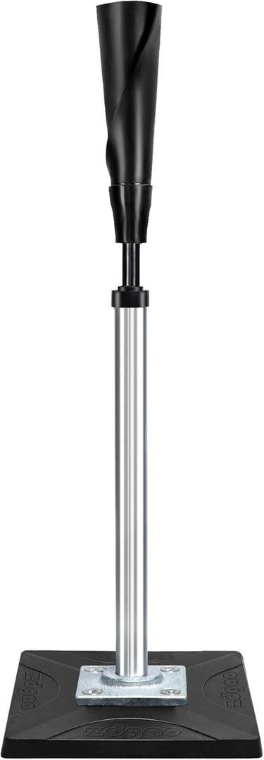 Zdgao Portable Batting Tee for Baseball/Softball, Height Adjustment 25"-37" Hitting Tee with Removable Rubber Top, Heavy Duty Base for Practice and Training (Silver)