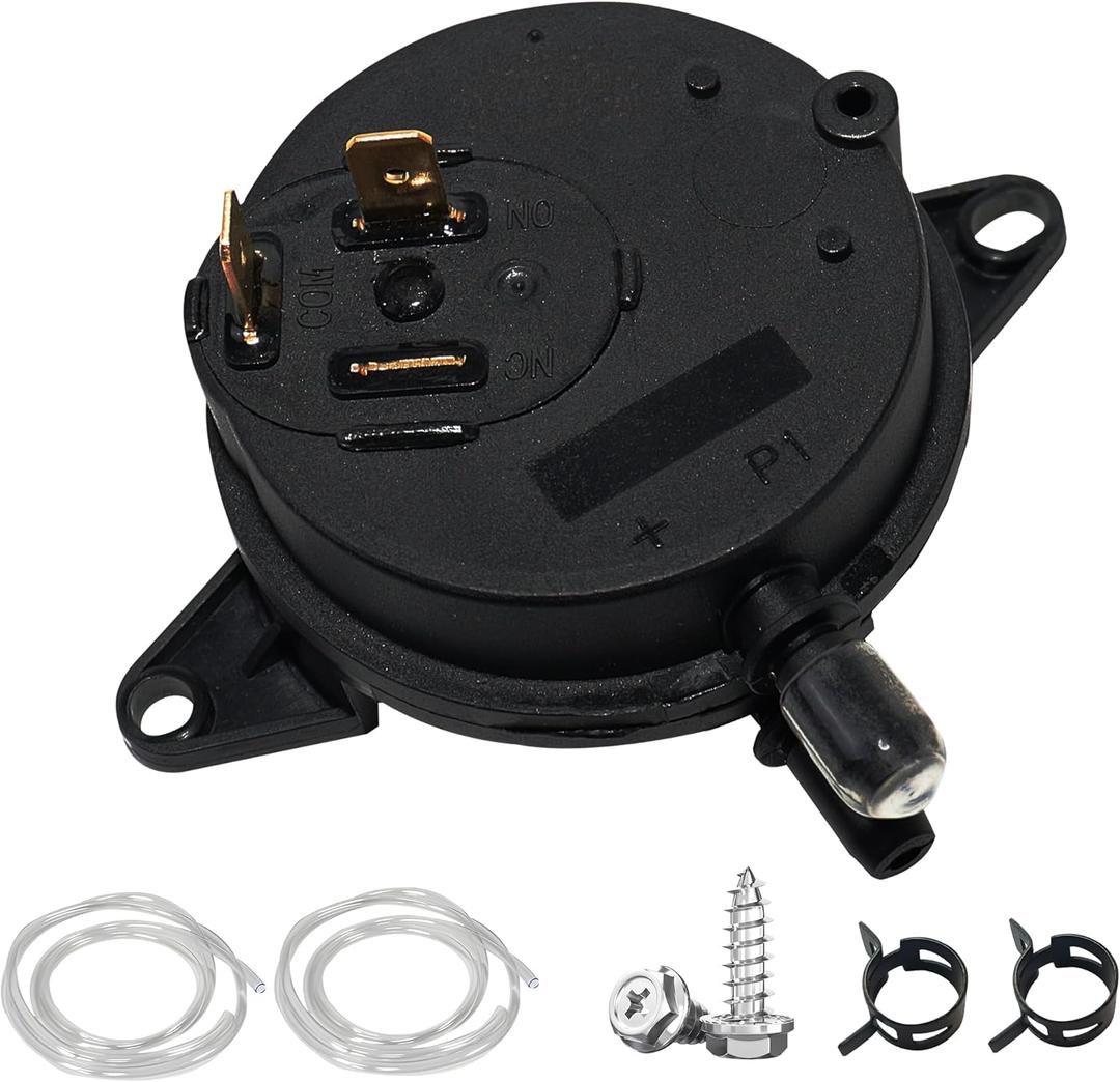 42001-0061s Pressure Switch, Air Flow Switch, Compatible with Pentair MasterTemp and Sta Rite Max-E Therm Models of Heaters, MasterTemp 400 300 200 125 Low Nitrogen Pool Heater, Comes with 2 Hoses