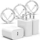 iPhone Fast Charging Set - 20W PD USB C Wall Charger With 6FT Cable for iPhone 14/14 Pro Max/13/13 Pro/12/12 Pro/11/11 Pro/XS, Pad (3 Pack)