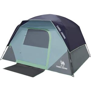 CAMEL CROWN Tents for Camping 4/8 Person Waterproof Quick Setup Folding Outdoor Backpacking Tents 4 People Family Hiking (Navy Blue)