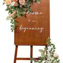 Ling's moment 2pcs Wedding Flowers Garland Artificial Floral Swag Arch Decorations Greenery Arrangements Blush & Pink Ceremony Reception Garden Easel Wall Entryway Outdoor Board(NOT Include Sign)