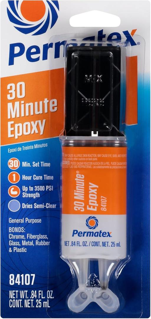 Permatex 84107 PermaPoxy 30 Minute High Strength General Purpose Epoxy, 0.84 oz.