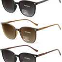 LADEESSE 3 Pack Bifocal Reader Sunglasses for Women & Men, UV400 Sun Readers Glasses for Outdoor+1.75