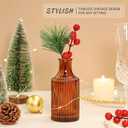 SUPMIND Glass Bud Vase Set of 5, Amber Small Flower Vases for Centerpieces in Bulk, Mini Vintage Vase for Rustic Wedding, Home,Table Decoration