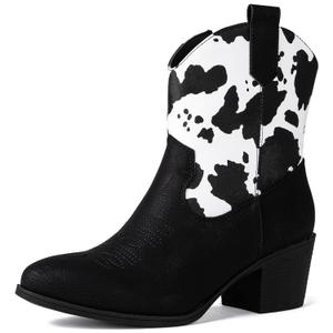 GLOBALWIN Women's The Western Wear Fashion Cowboy Cowgirl Free Birds Country Concert Disco Outfits Low Heel Walking Boots For Ladies 8.5