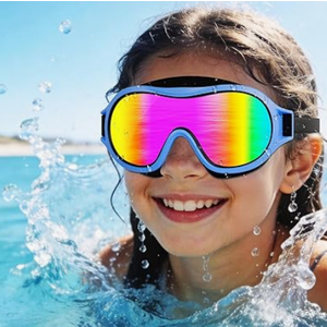 Aegend Swim goggles for Kids 5-15, Anti-Fog Anti-UV Wide Vision Waterproof, No leak Swimming goggles for Boys Girls, Blue 