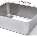 Stainless Steel Litter Box 2 Pack, 18"x14"x6"(Height) Medium to Large Cat Litter Box Easy Clean, Non Stick Metal Litters Boxes No Smell for Full-Grown Cats or Kitty/Kitten
