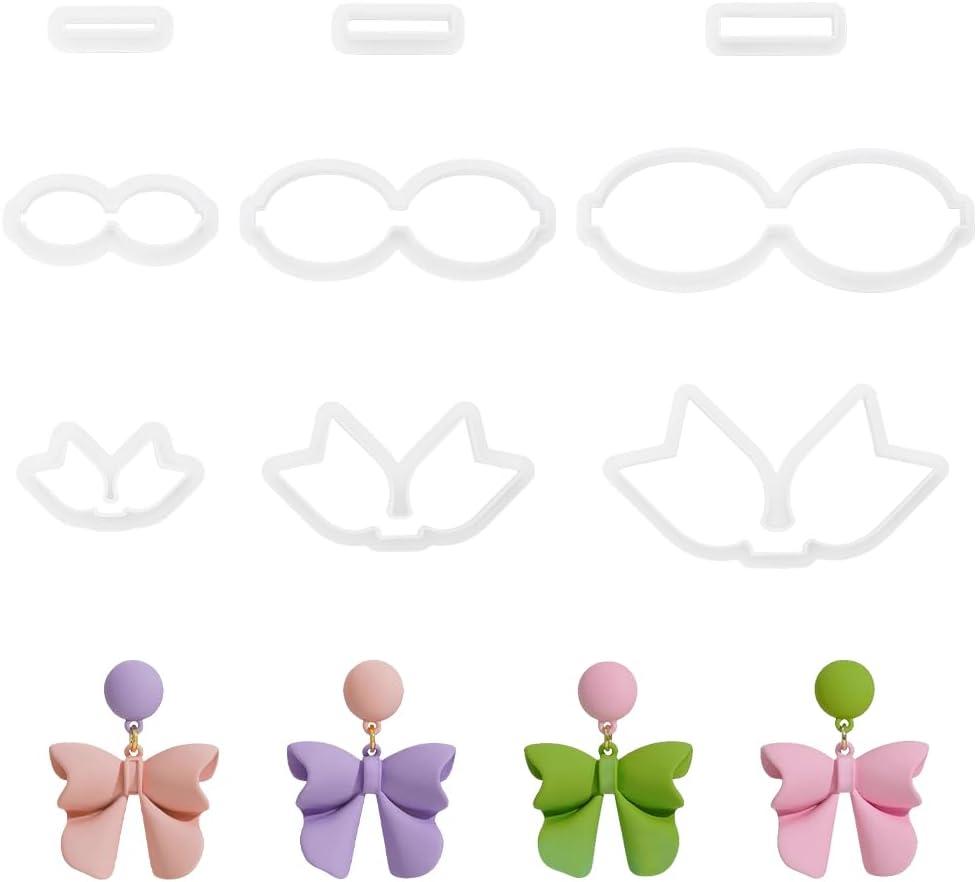 UNICRAFTALE 9Pcs 3 Styles Bow Polymer Clay Cutters Bowknot Clay Earrings Cutters Bow Shape Polymer Clay Earrings Polymer Clay Molds Clay Cutter for DIY Earring Jewelry Making Tools