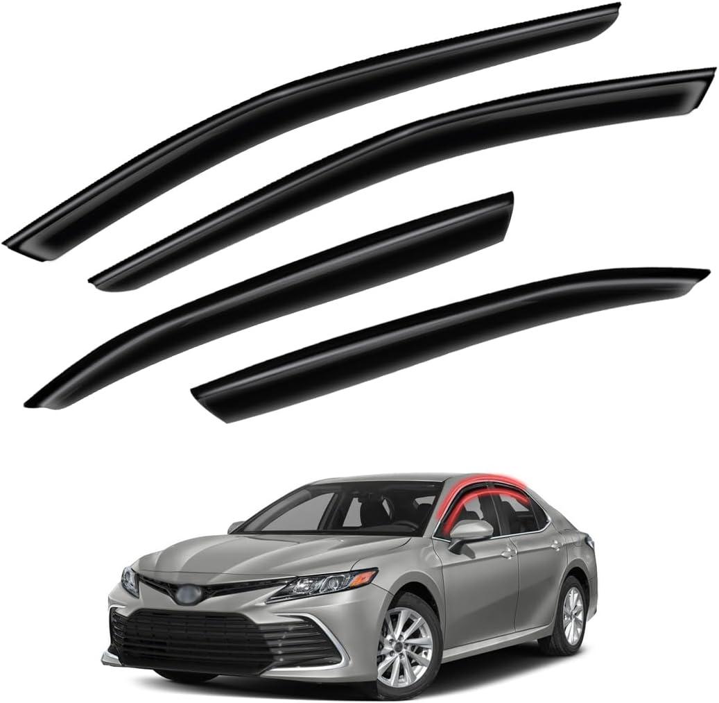 Window Visors Rain Guards FIT 2018, 2019, 2020, 2021, 2022 Toyota Camry  Side Window Deflectors Vent Shades Sun/Rain Guards for Front and Rear Windows, 4PCS Smoke Set