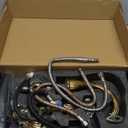 Shiny Polished Gold Widespread Bathroom Sink Faucet,Two Crystal Handle Three Hole Brass Lavatory Vanity Faucet,8-16 Inch Basin Mixer Tap with Pop Up Drain Assembly