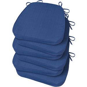 Basic Beyond Chair Cushions for Dining Chairs, D-Shaped Kitchen Chair Cushions with Ties Set of 6, 2.5" Thick Seat Cushions for Dining Room/Kitchen Chairs, 17" x 16", Royal Blue