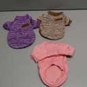 3 Pack Dog Sweaters for Small Dogs Girl Boy Winter Fleece Clothes Warm Soft Dog Sweatshirt Outfit for Dogs Cats Pet Apparel (XXS (Back: 7.8",Chest: 11.8", 2.2-3.5lbs), Wine Red+Khaki)