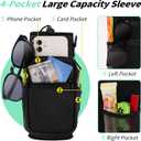 AceTreker 32/40/64/87/128 oz Water Bottle Carrier Bag, Neoprene Water Bottle Sleeve with 4 Pocket, Sport Water Holder with Paracord Handle and Shoulder Strap for Walking Hiking Camping Gym
