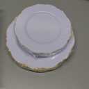 WDF 60pcs White and Gold Plastic Plates - Baroque White With Gold of 30 Heavy Duty Gold dinner plates 10.25inch, 30 Salad Plates 7.5inch Perfect for Wedding Baby Shower Spring