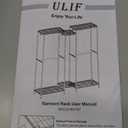 Ulif E4 Clothes Rack, Heavy-Duty Garment Rack, Metal Freestanding Clothing Organization Storage System Can Be L-Shaped with Shelves and Hangers, Max Load 962lbs, 71.6" W x 14.5" D x 79.3" H, Black 