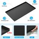 URMONA 19'' x 19'' Waterproof Silicone Under Sink Mat Cabinet and Counter Protector, Shelf Liner for Kitchen and Bathroom, Storage and Organizers, Litter Mat, Pet Cat Puppy Essentials, Black