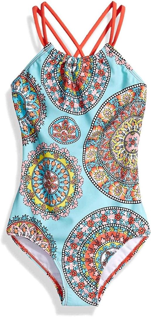Kanu Surf Girls Jasmine Beach Sport Halter One Piece Swimsuit, 12